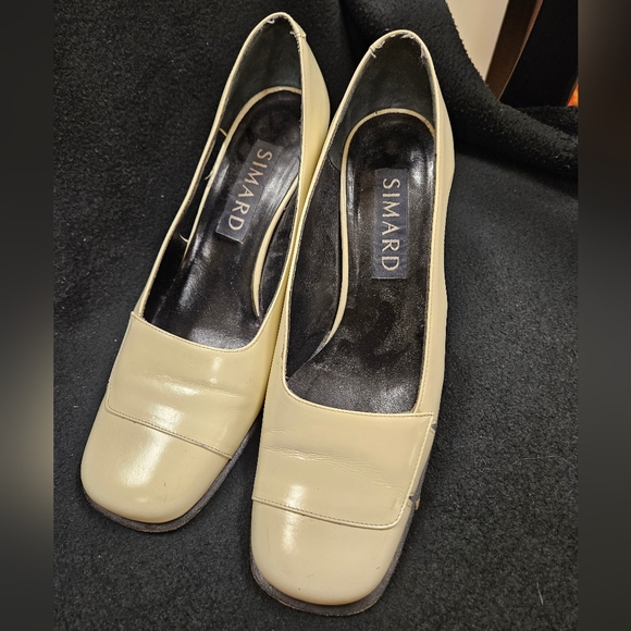 Simard leather heels made in Italy - light cream yellow - Picture 3 of 6